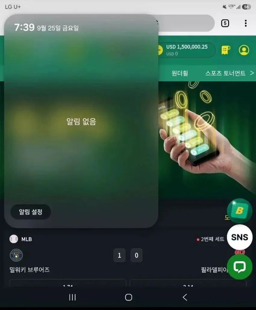 사이트에 남은 잔고: 사이트 상단 잔고는 USD 1,500,000.25. 화면에 잔고가 있어도 정작 출금은 되지 않았습니다.
